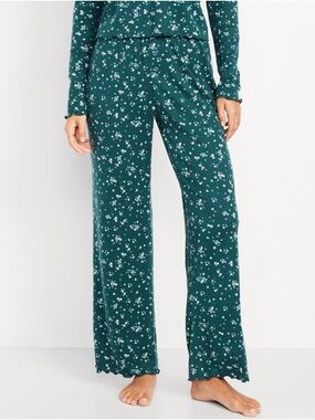 High-Waisted Cozy Rib Pajama Pants